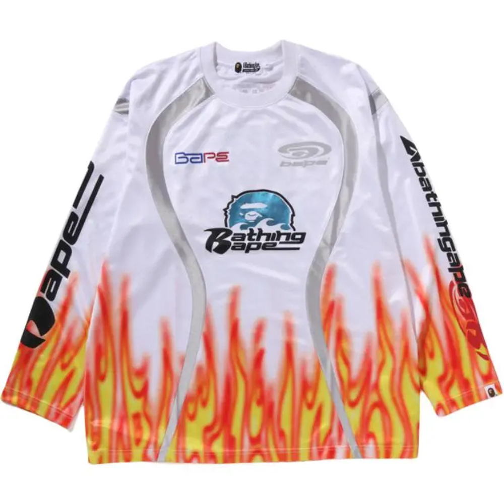 A Bathing Ape Bathing Ape Flame Pattern Лонгслив Футболка