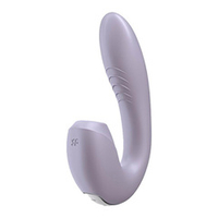 Сиреневый вибратор 14,8см с вакуумным стимулятором Satisfyer Sunray