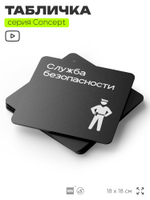 Табличка Служба безопасности, на дверь и стену, навигационная и информационная, серия CONCEPT, 18х18 см, Айдентика Технолоджи