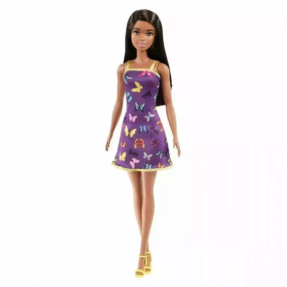Кукла Barbie в фиолетовом платье с бабочкой