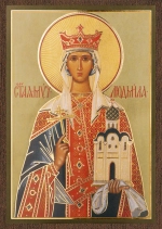 Икона "Людмила Чешская" 6х9 на МДФ-6