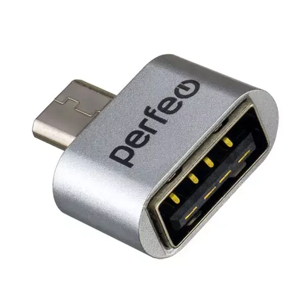 Perfeo adapter USB на micro USB с OTG PF-VI-O011 silver