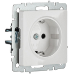 Розетка BRITE РС14-1-0-БрБ 16А с заземл. защ. шторки механизм бел. IEK BR-R14-16-K01
