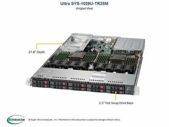 Сервер Supermicro SuperServer SYS-1029U-TR25M