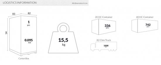 Стол пластиковый Sky Table 80 темно-серый Siesta Contract Турция