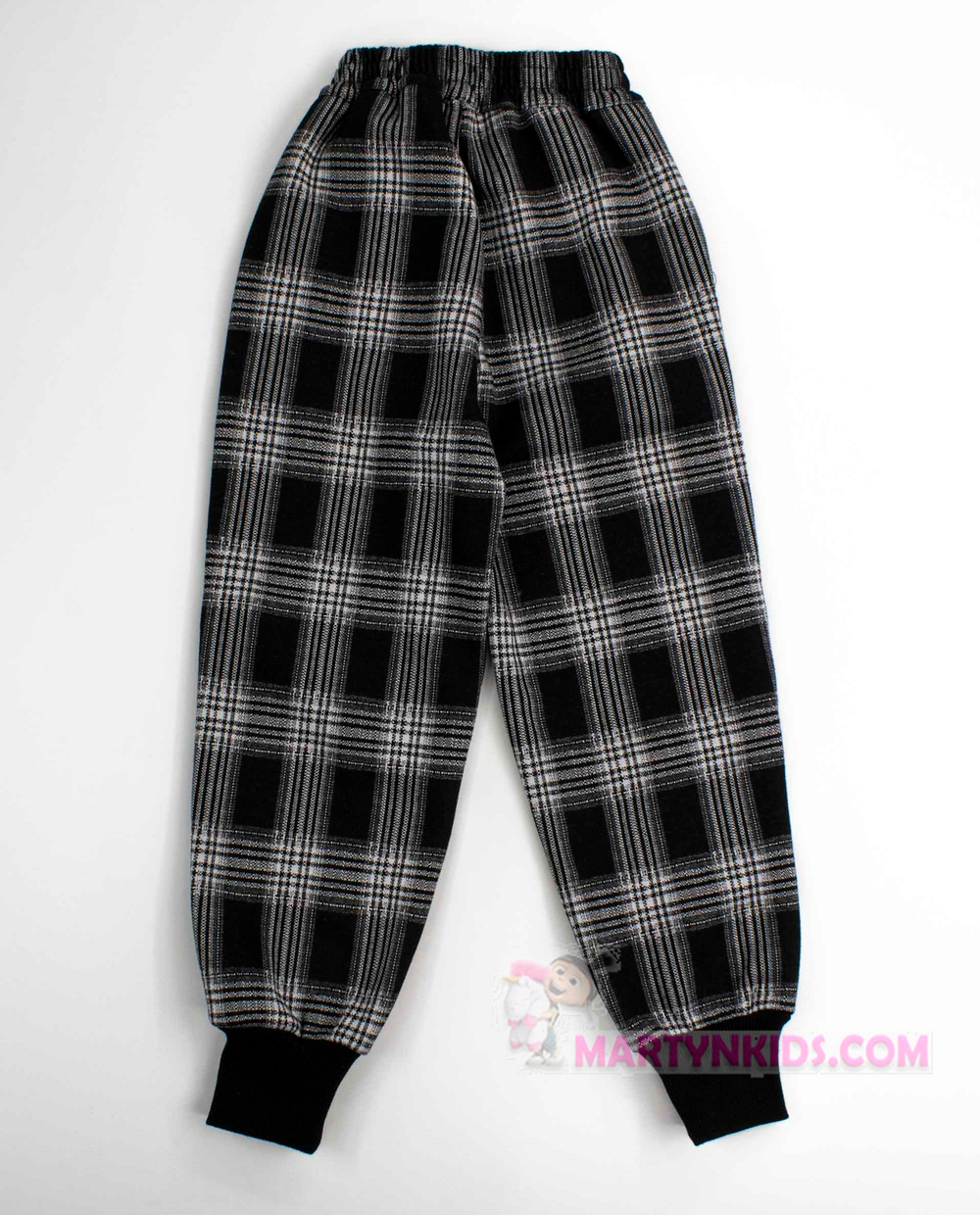 теплые брюки клетка манжеты на резинке плис 4861