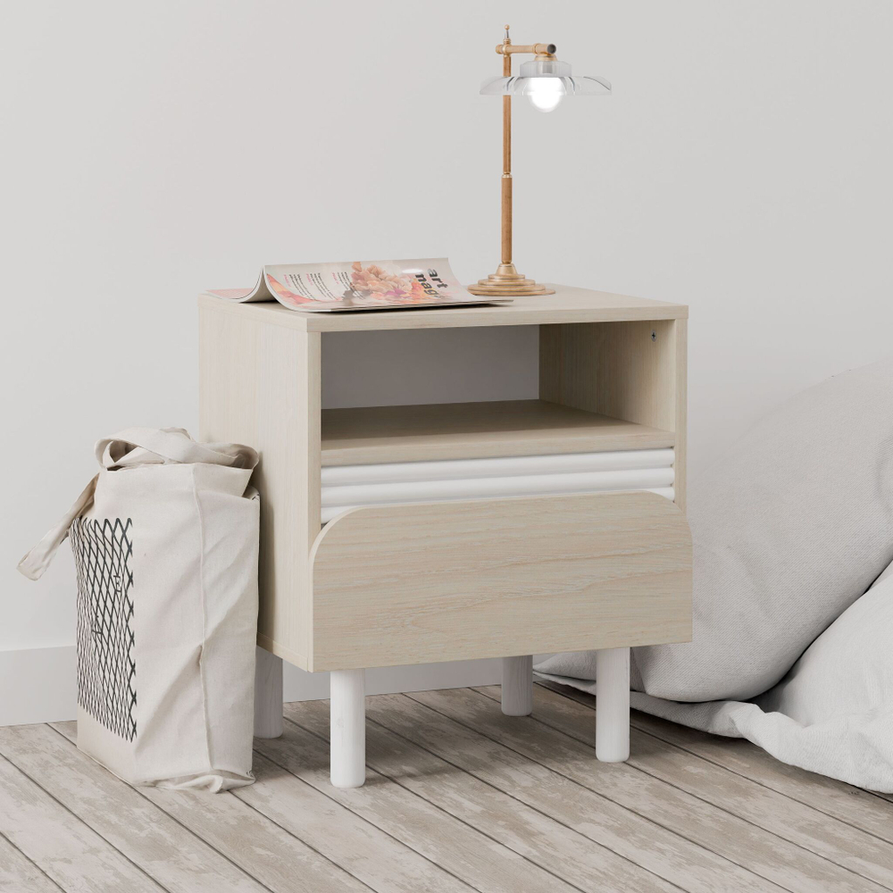 Тумба прикроватная Ола с ящиком, на ножках, 48х40х55 см