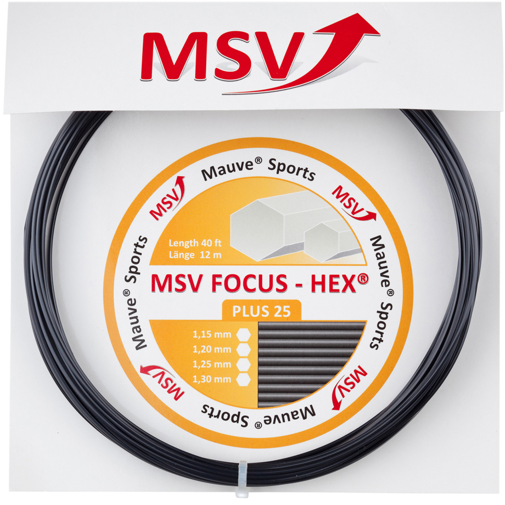 Струны теннисные MSV Focus Hex Plus 25 (12 m) - black