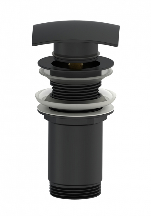Донный клапан для раковины с переливом 1 1/4 WONZON & WOGHAND, Черный матовый (WW-88SS08-MB)