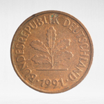 Germany, 5 Pfennigs, 1991, (Stuttgart Mint - "F"), VF