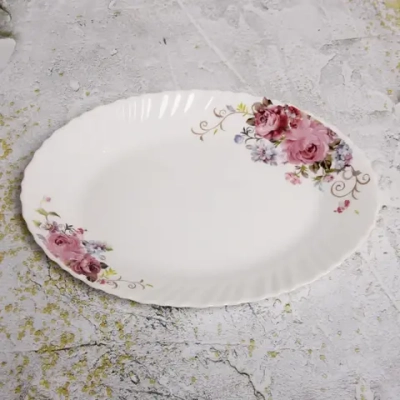 Блюдо сервировочное «Цветочная фантазия» 34*26см стеклокерамика