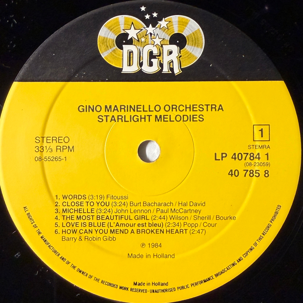 The Gino Marinello Orchestra ‎– Starlight Melodies 2LP (Голландия 1984г.)