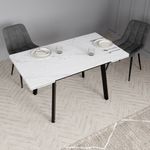 Стол стеклянный Лорд 1400х800х300 Мрамор белый