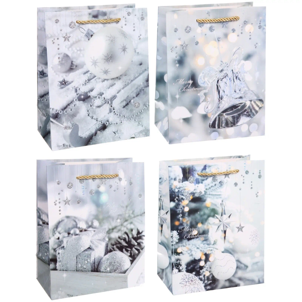 Пакет подарочный «Снежные подарки» 23*18*10 см, микс