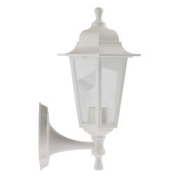 Садово-парковый светильник ЭРА НБУ 06-60-001 белый 6 гранный настенный IP44 Е27 max60Вт