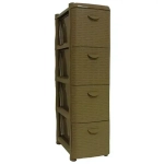 Комод узкий РОТАНГ (4 секции) Бежевый ротанг 0,965,26х0,502м