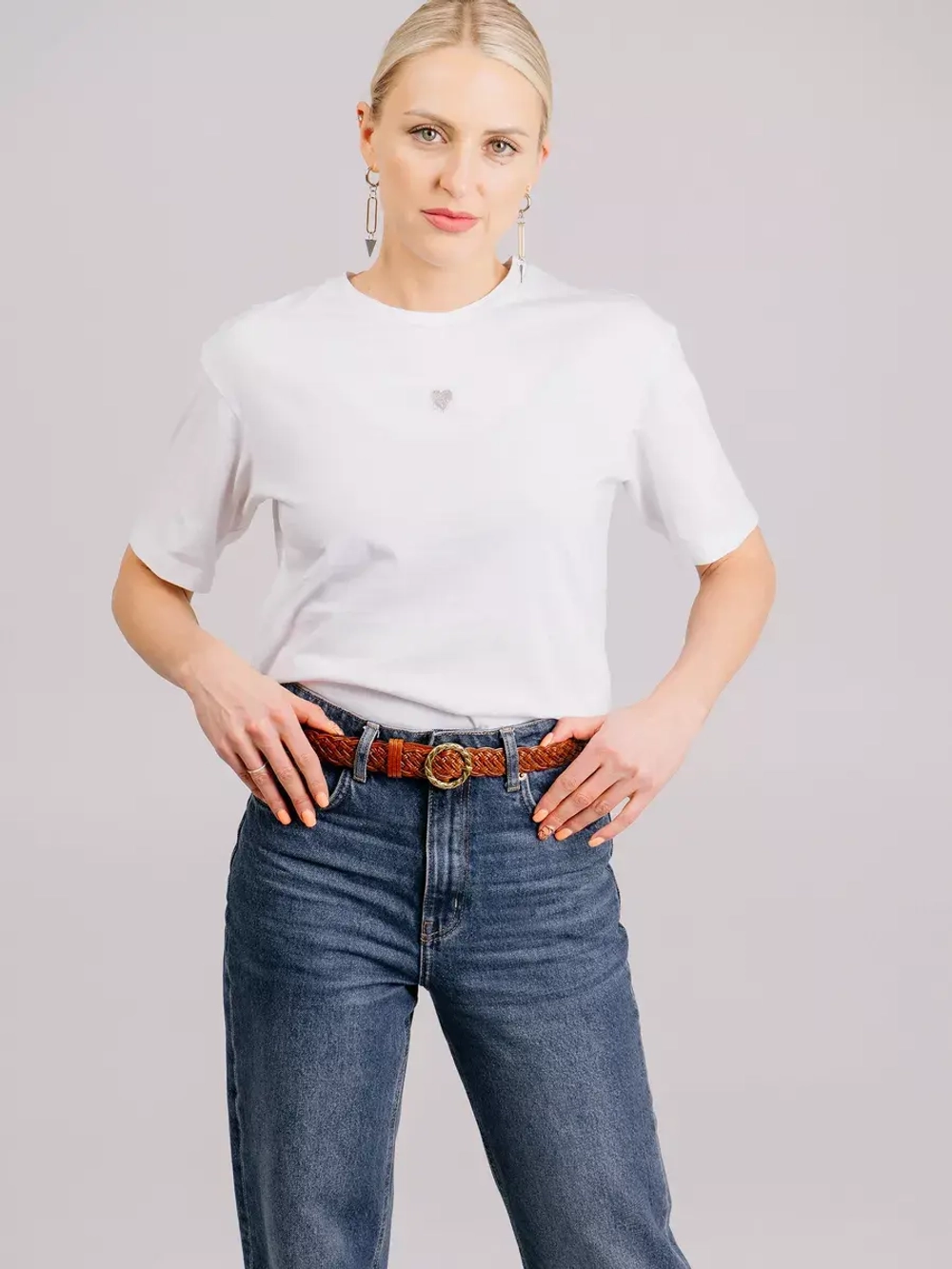 Ремень кожаный плетеный