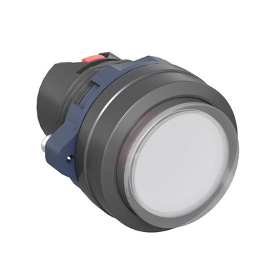 Головка кнопки выпуклая прозрачная с фиксацией, белая