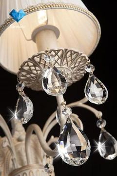 Бра с хрусталем 3637/1 белый с золотом/прозрачный хрусталь Strotskis Amelia Eurosvet