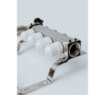 Коллекторная группа Grosseto с расходомерами 1"x¾" 4 выхода, нержавеющая сталь 10 бар универсальный кронштейн, автоматический воздухоотводчик