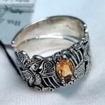 Кольцо "Сирин" с гранатом/цитрином/агатом