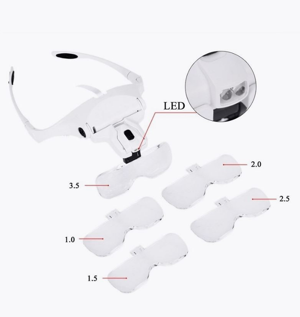 Лупа налобная с подсветкой MG9892B2