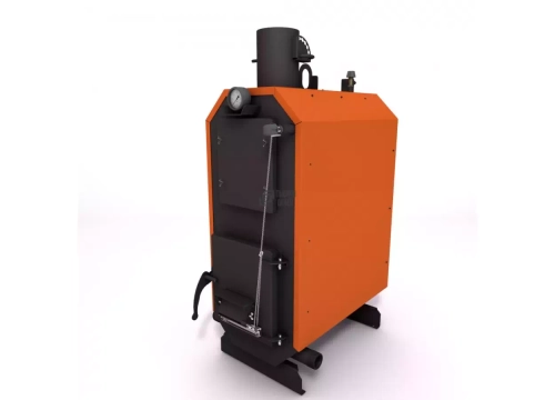 Твердотопливный котел КОД-25 с вертикальной дымовой трубой (Flames) 30 кВт