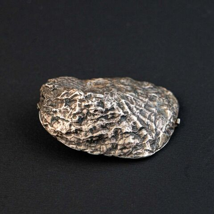 Винтаж: Серебряная шкатулка «Устричная раковина»