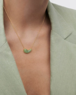 Колье Green Aventurine Aura серебро 925 пробы покрытое золотом