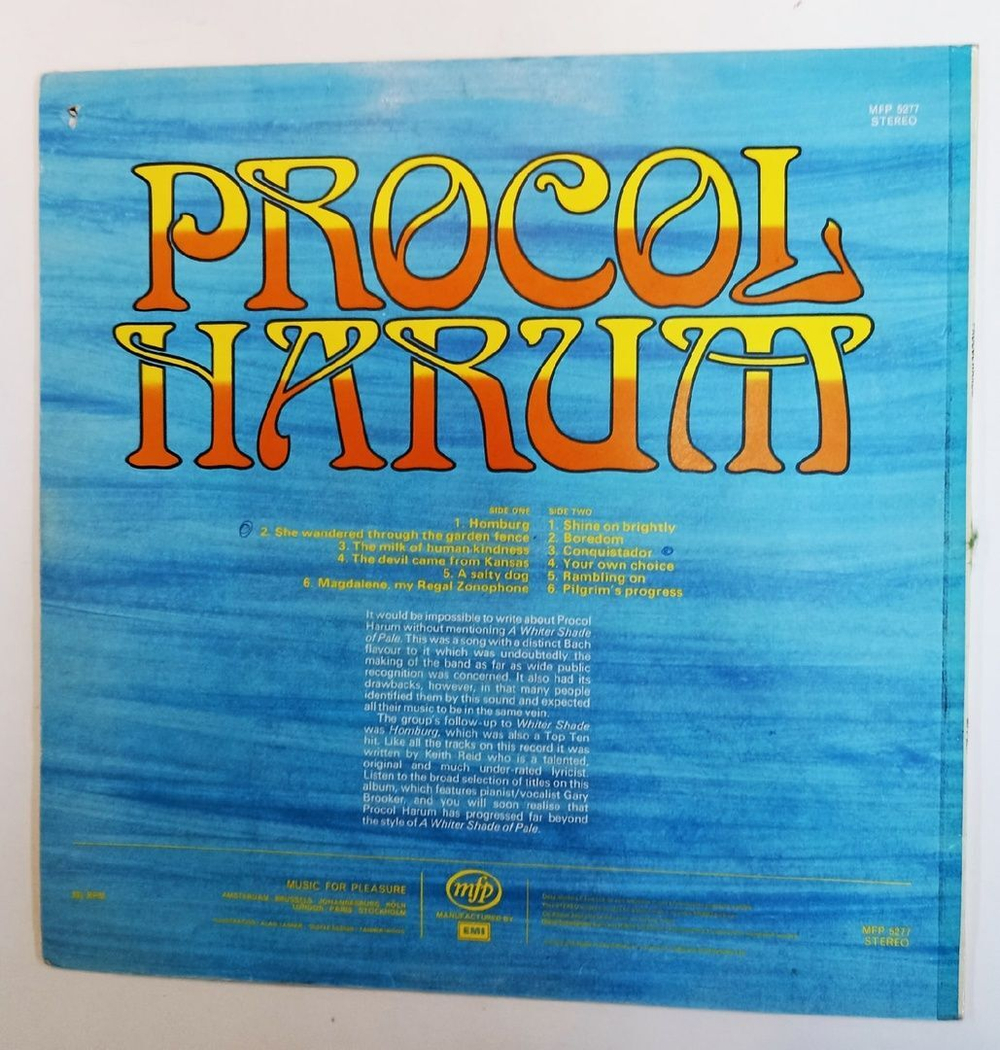 Винтажная виниловая пластинка Procol Harum A Salty Dog (UK 1972)