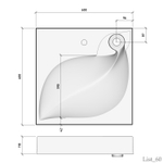 Раковина над стиральной машиной "List-60*60" ш*г, с кронштейнами  (Madera)