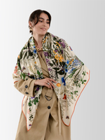 Шаль «Русский полевой букет» 100% шерсть