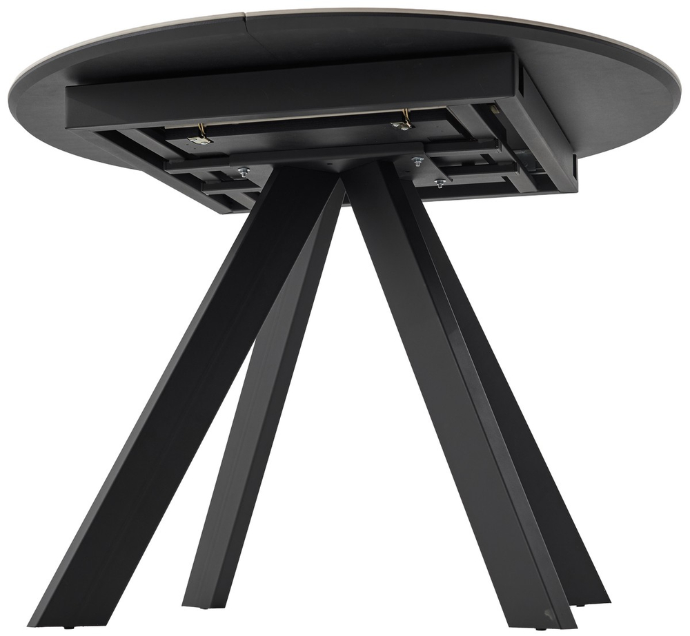 Стол БОНЖУР 100 БЕЛЫЙ МРАМОР, керамика / ЧЕРНЫЙ каркас М-City