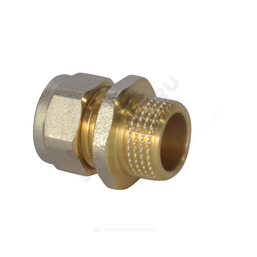 Муфта МП латунь никель обжим Дн 16х1/2" НР ГОСТ 32415-2013 7001 Aquasfera 7001-01