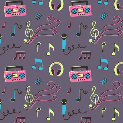 Музыкальный узор 90е и ретро
