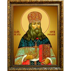 Сергий Сребрянский, священноисповедник, архимандрит. Икона на холсте