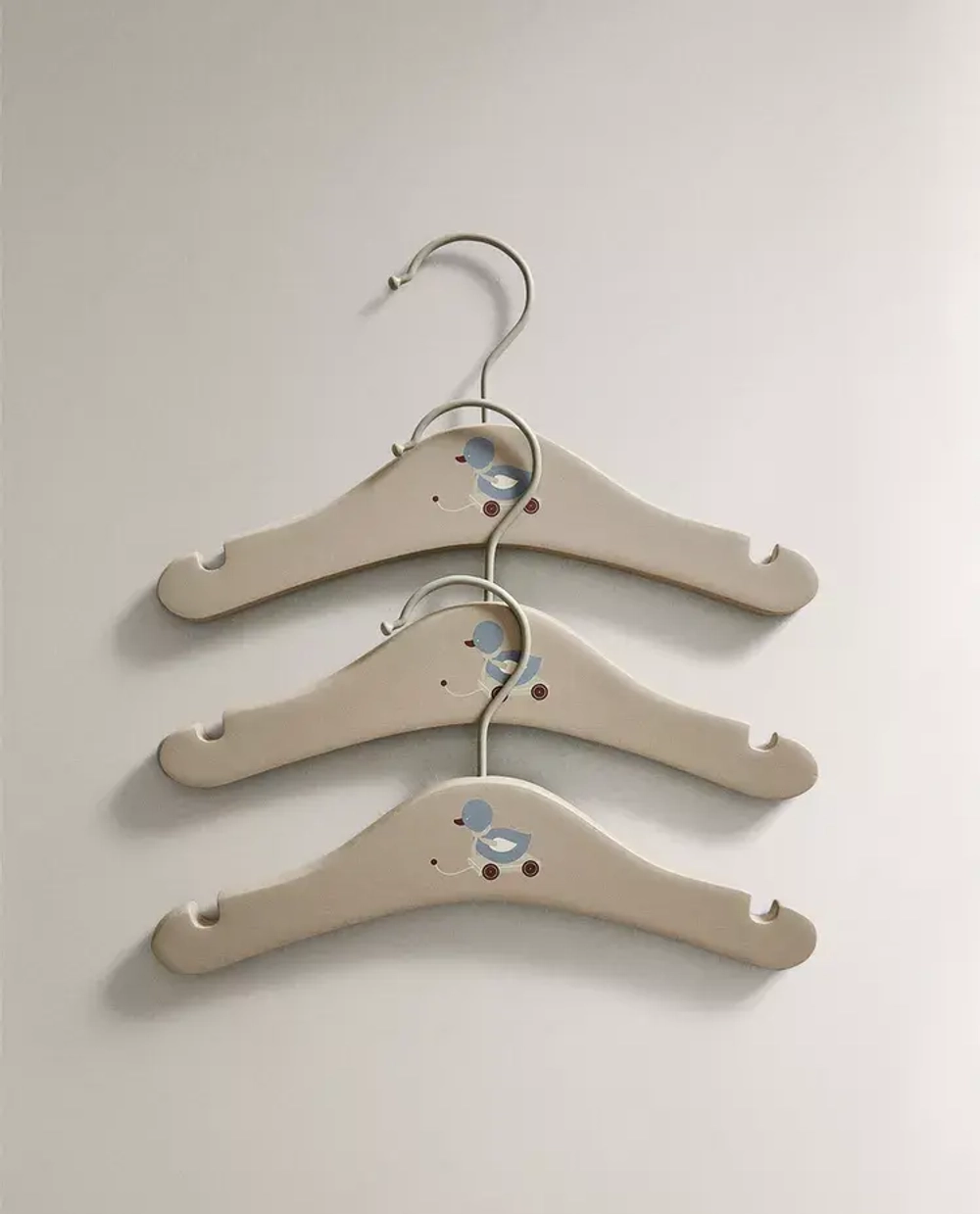 ZARA HOME ДЕТСКИЕ ВЕШАЛКИ "УТЕНОК (НАБОР ИЗ 3 ШТ.), СЕРЫЙ