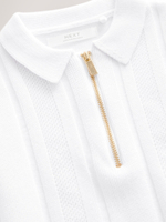 Поло с молнией для мальчика Next AA8-949, Белый