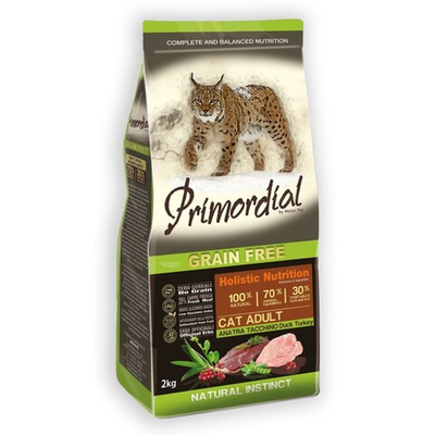 Primordial корм для кошек c уткой и индейкой, беззерновой