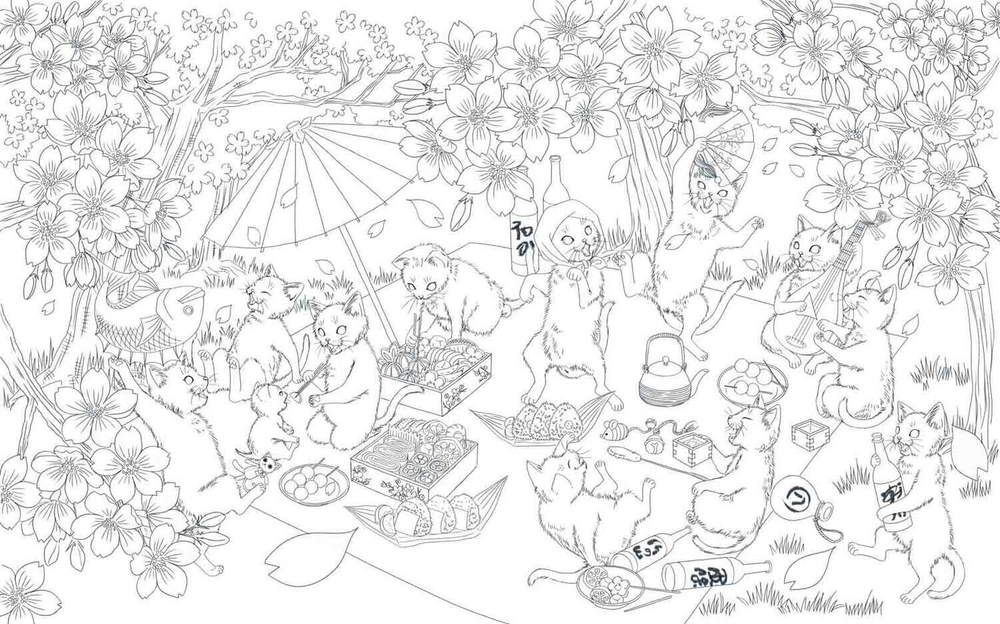 Nelco Neco Modern Girls and Cats. Coloring Book