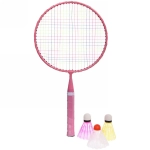 Бадминтон в наборе K-100, 6 предметов: 2 металлические ракетки 43 см, 3 волана, чехол (розовый)