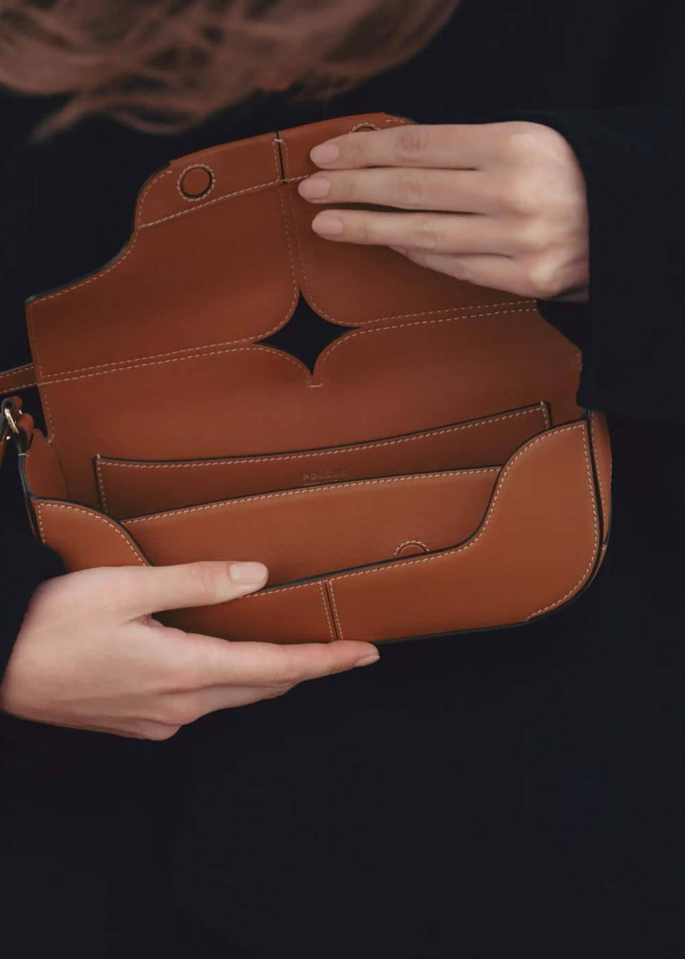 POLENE СУМКА OSMO, КОНЬЯЧНЫЙ