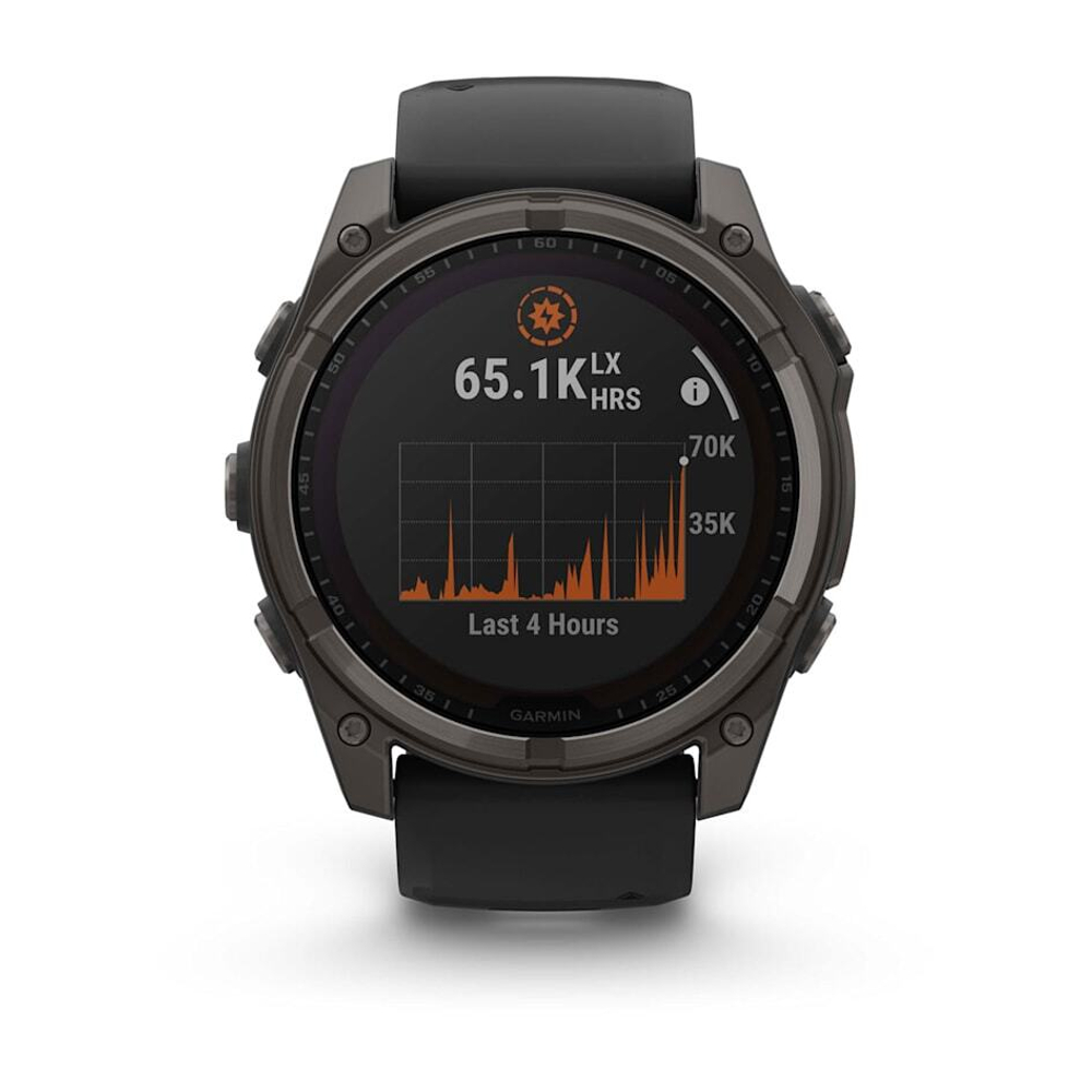 Умные часы Garmin FENIX 8 51 мм Solar Sapphire Carbon Gray DLC Titanium with Black/Pebble Gray Silicone
