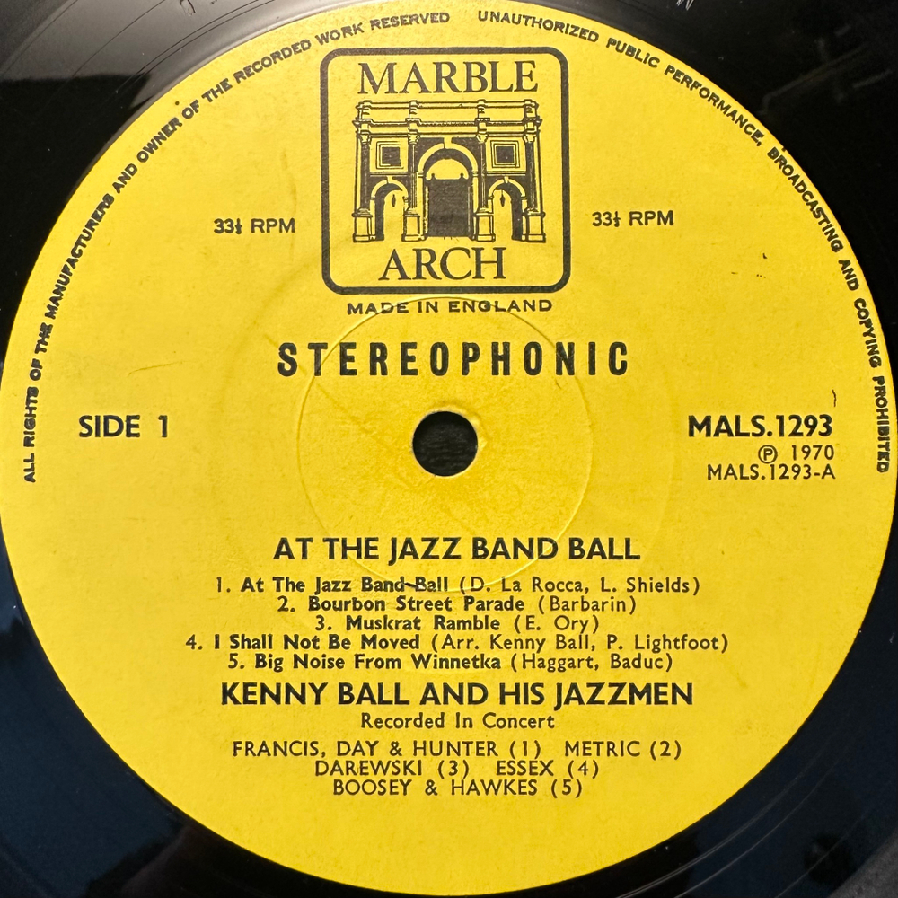 Kenny Ball & His Jazzmen - At The Jazz Band Ball (Англия 1970г.)