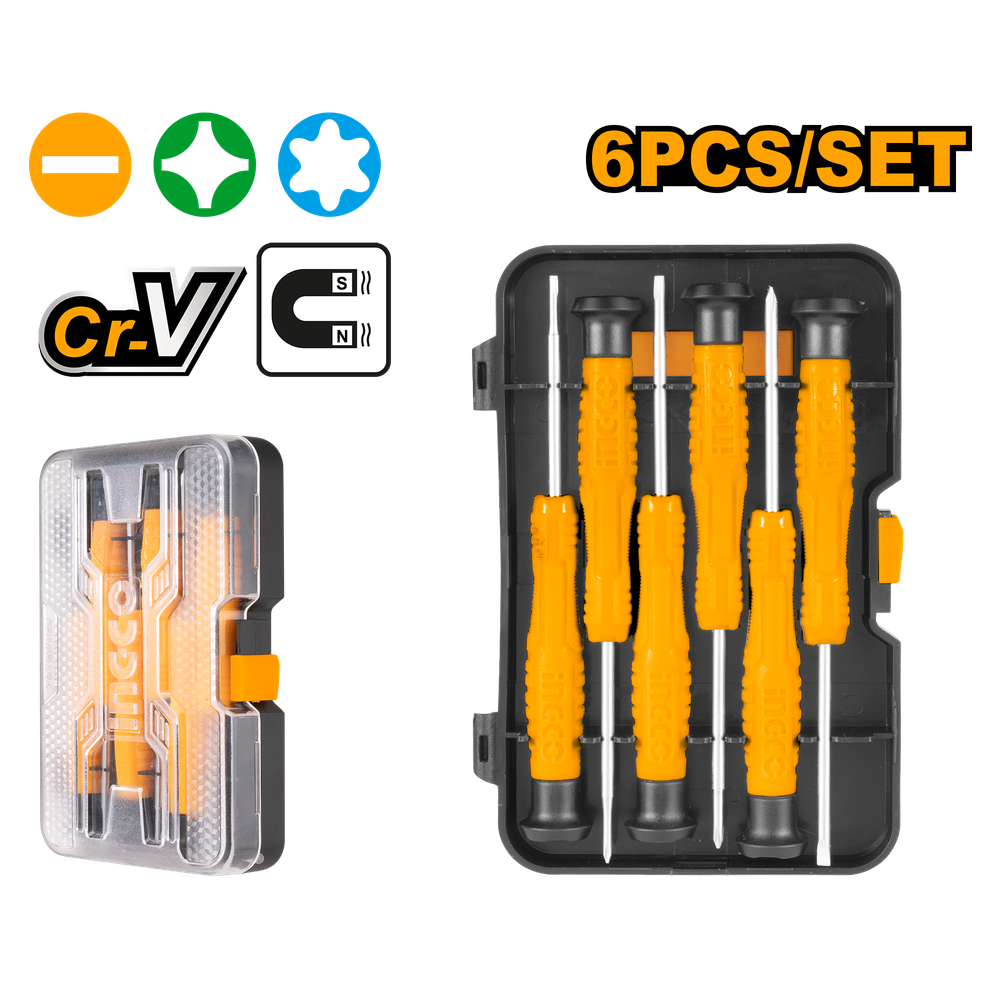 Набор прецизионных отверток INGCO HKSD0618 6 шт.
