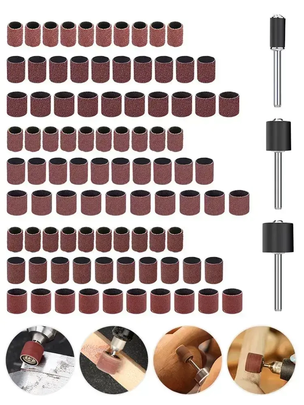 Набор шлифовальных барабанов для гравера XCAN, 93 шт.