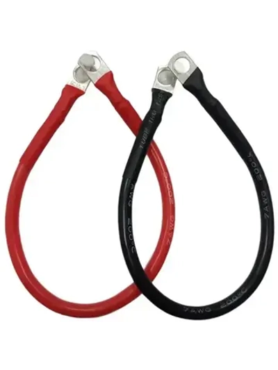 Силовой кабель для аккумулятора с клеммами на ТМЛ, 31 см, красный / черный, 7 AWGС