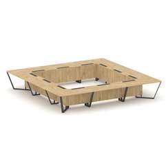 Steel Meet Стол переговорный квадратный KD-PR.B.SP-24K Тиквуд Светлый/Металл Антрацит 4800*4800*750