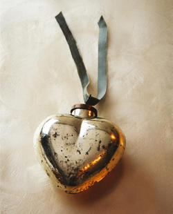 ZARA HOME ИСКУССТВЕННО СОСТАРЕННОЕ ЕЛОЧНОЕ УКРАШЕНИЕ «СЕРДЕЧКО», СЕРЕБРЯНЫЙ