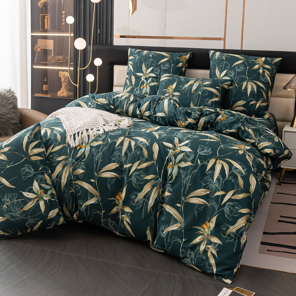 Комплект постельного белья Делюкс Сатин 100% хлопок на резинке LR606